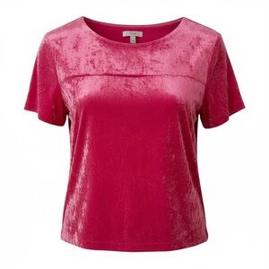 J Crew hot pink velvet top, size 8